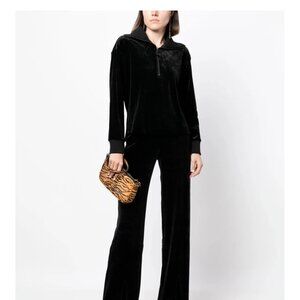 Spanx Black Velour Half Zip